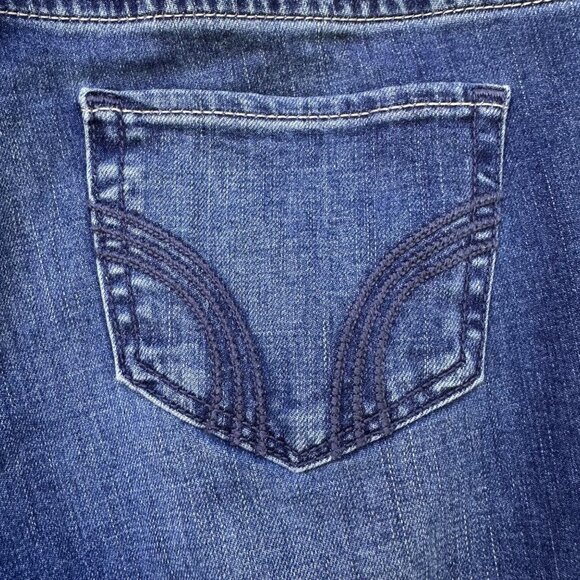 Hollister Embroidered Skinny Distressed MId-Rise Blue Jeans Size 5 - Picture 14 of 14